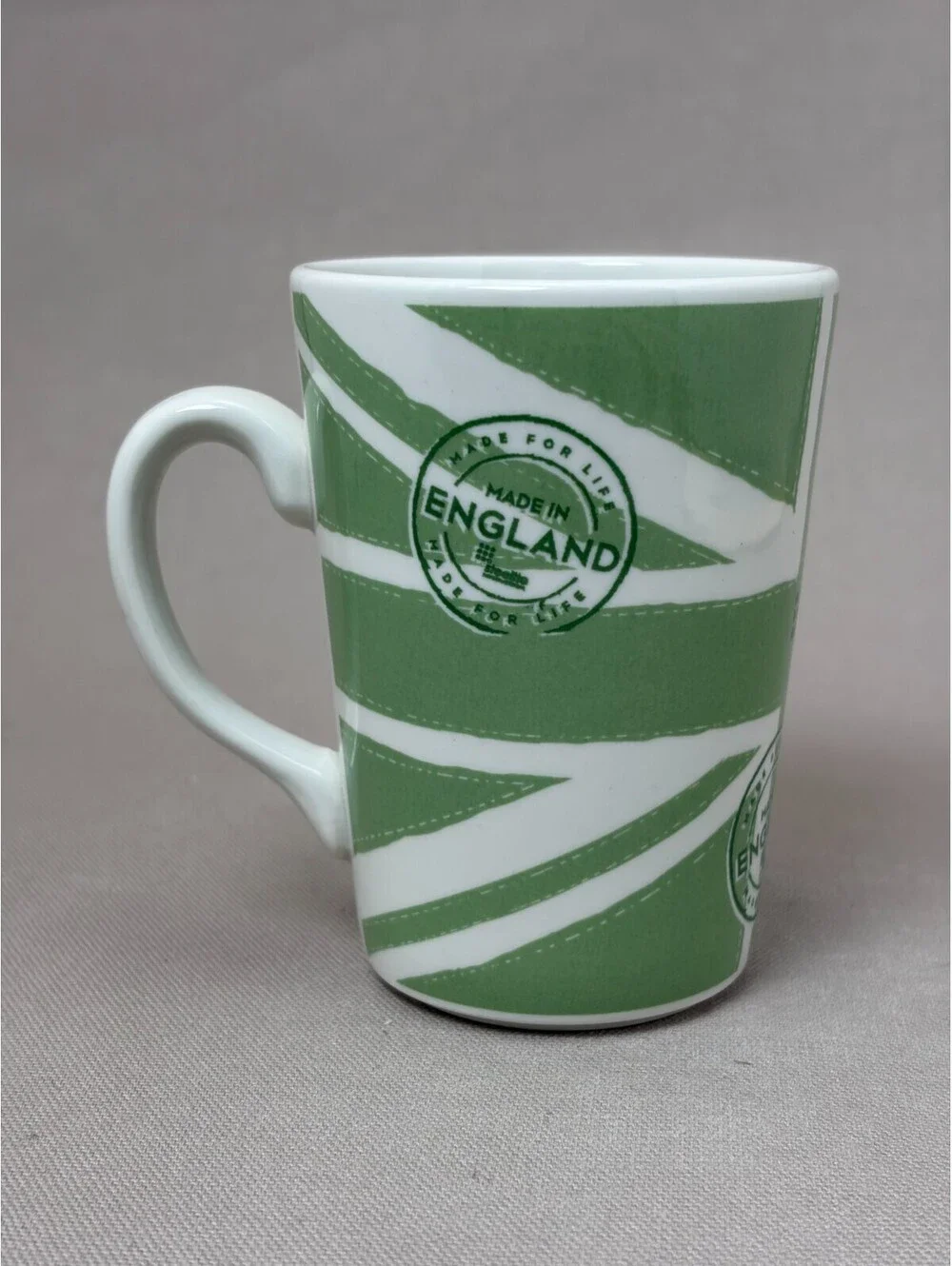 Steelite Made In England Green Union Jack Flag Ceramic Coffee Tea Mug 10 oz